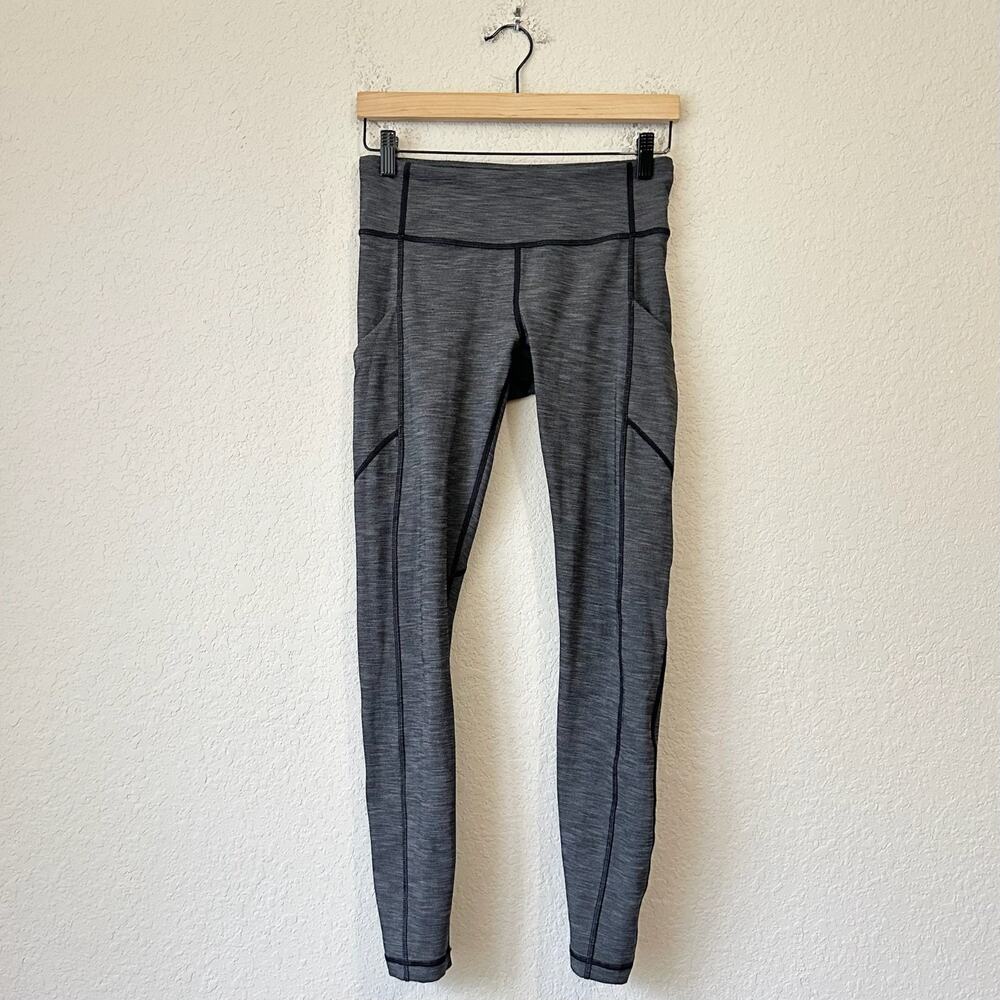 LULULEMON Speed Up Leggings Heathered Gray Gym Workout Activewear